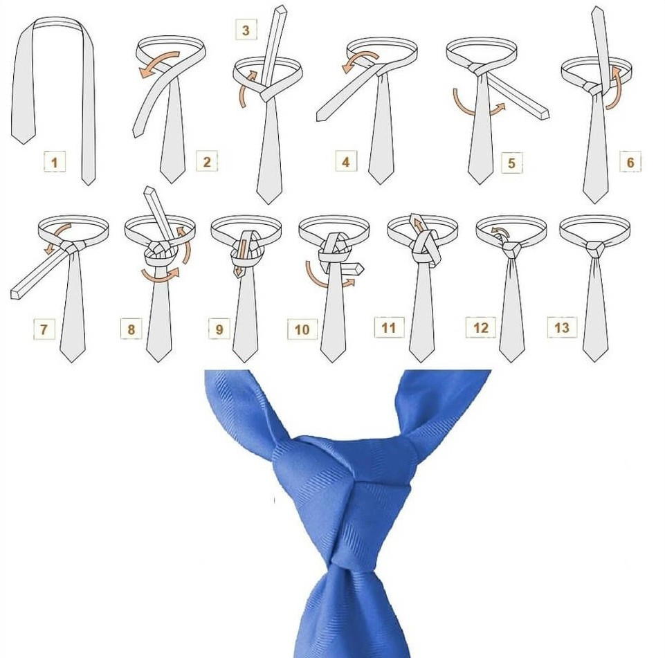 Узлы галстука схема завязывания
