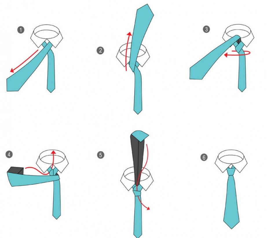 Инструкция по завязыванию галстука в картинках