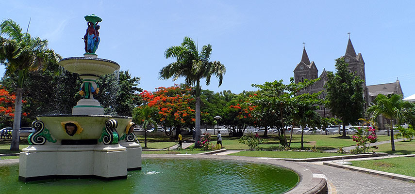 Площадь в столице Сент Китс и Невис