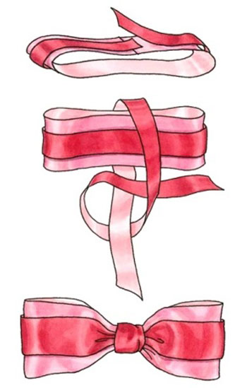 бант из двух лент